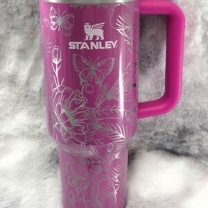 Stanley Pink Floral and Butterfly Travel Mug
